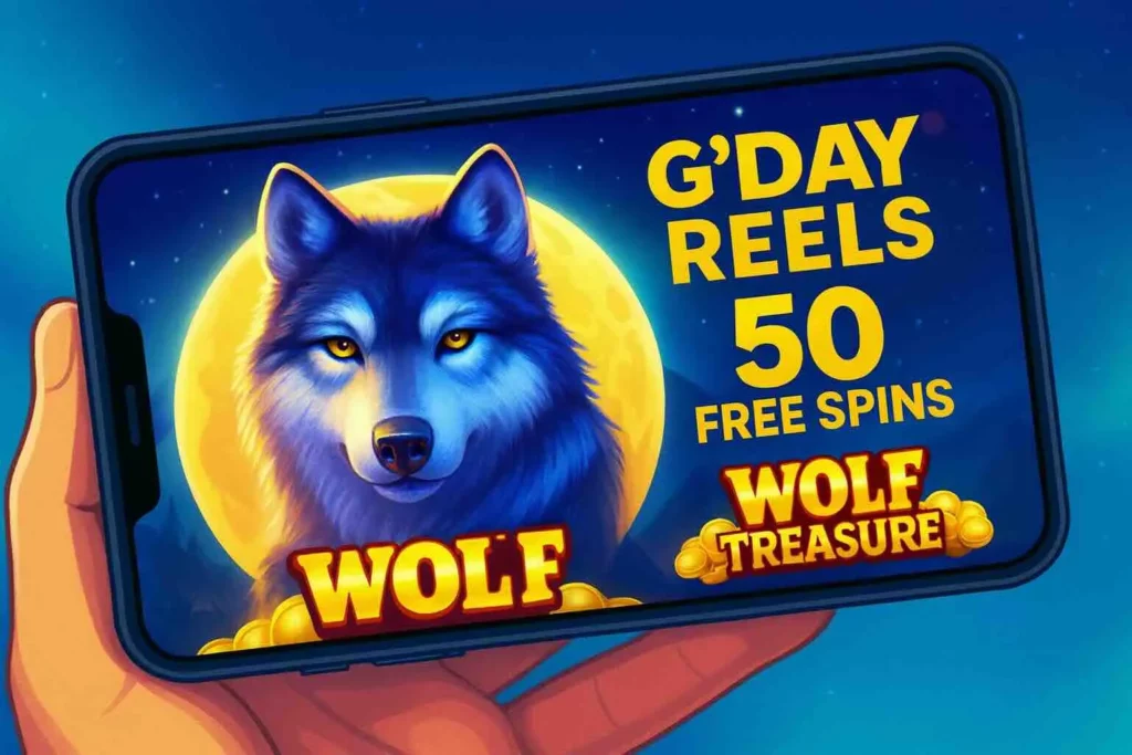 G'day Reels mobile casino Wolf Treasure free spins offer